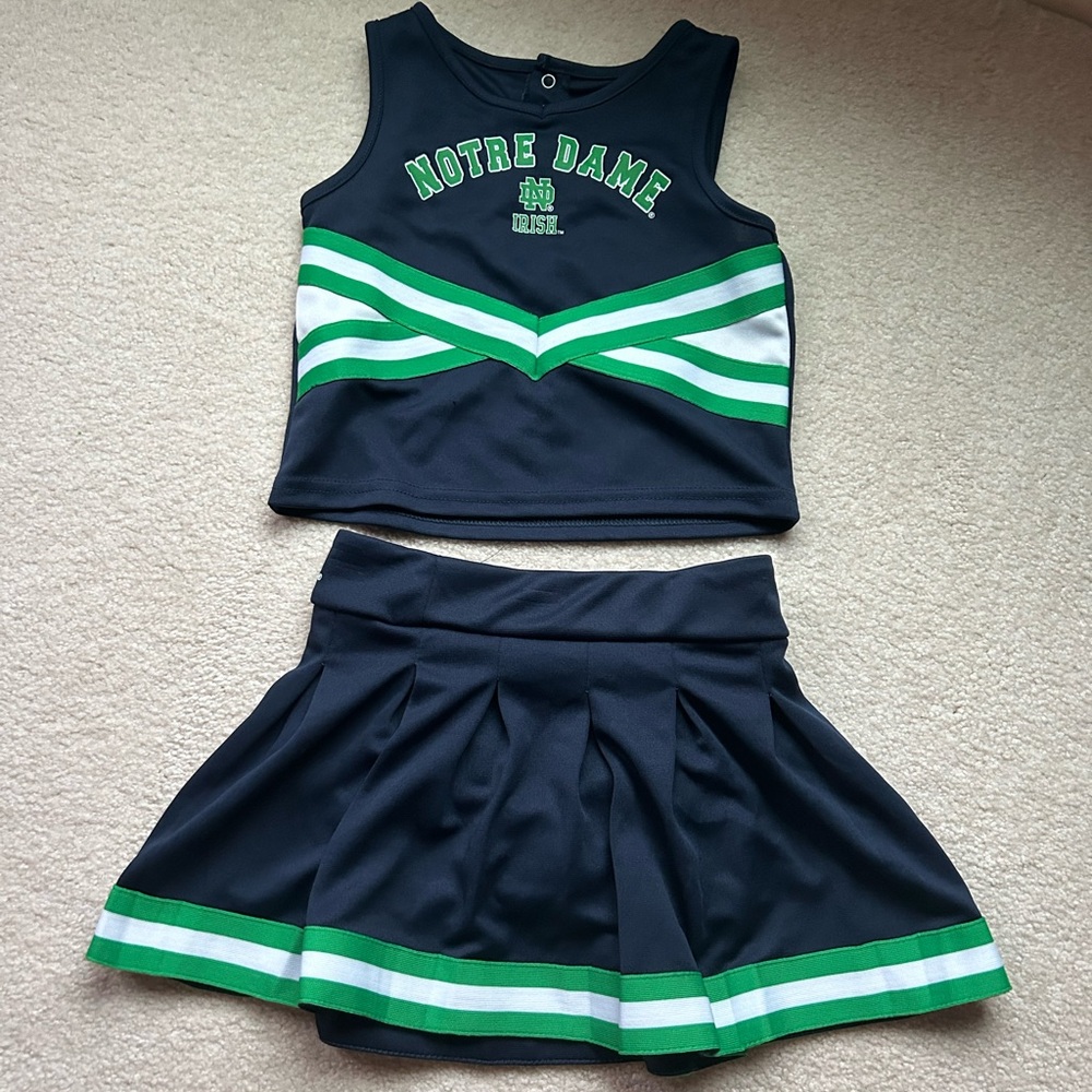 Notre Dame Girls Toddler Cheerleader Two Piece Outfit 5T